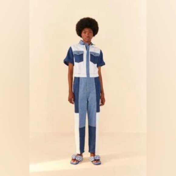 FARM Rio Pants - Farm Rio Cutwork Denim Jumpsuit Sz. 31 NWT